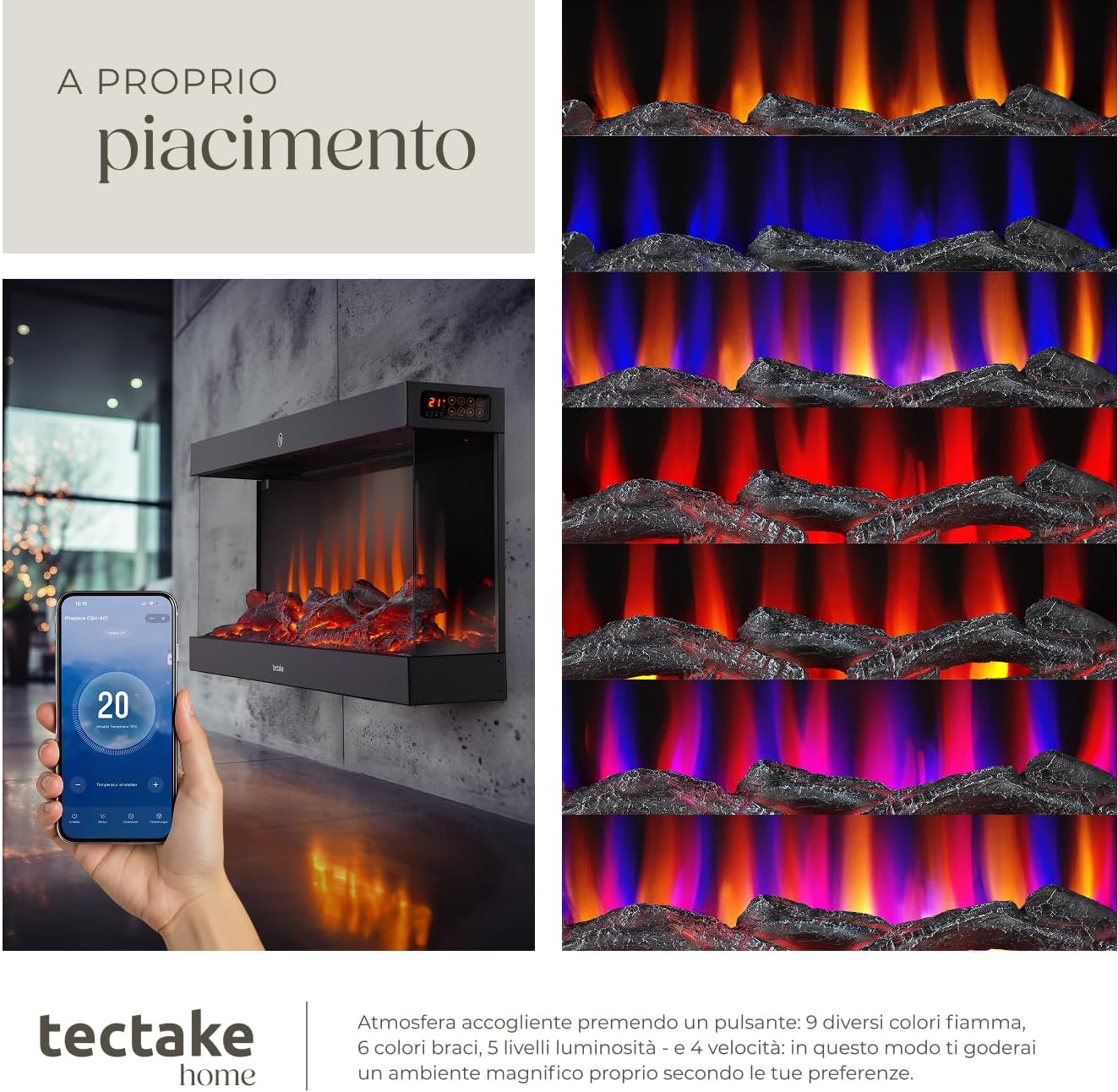 Diagram showing the dimensions of the fireplace and the mounting bracket installation process.