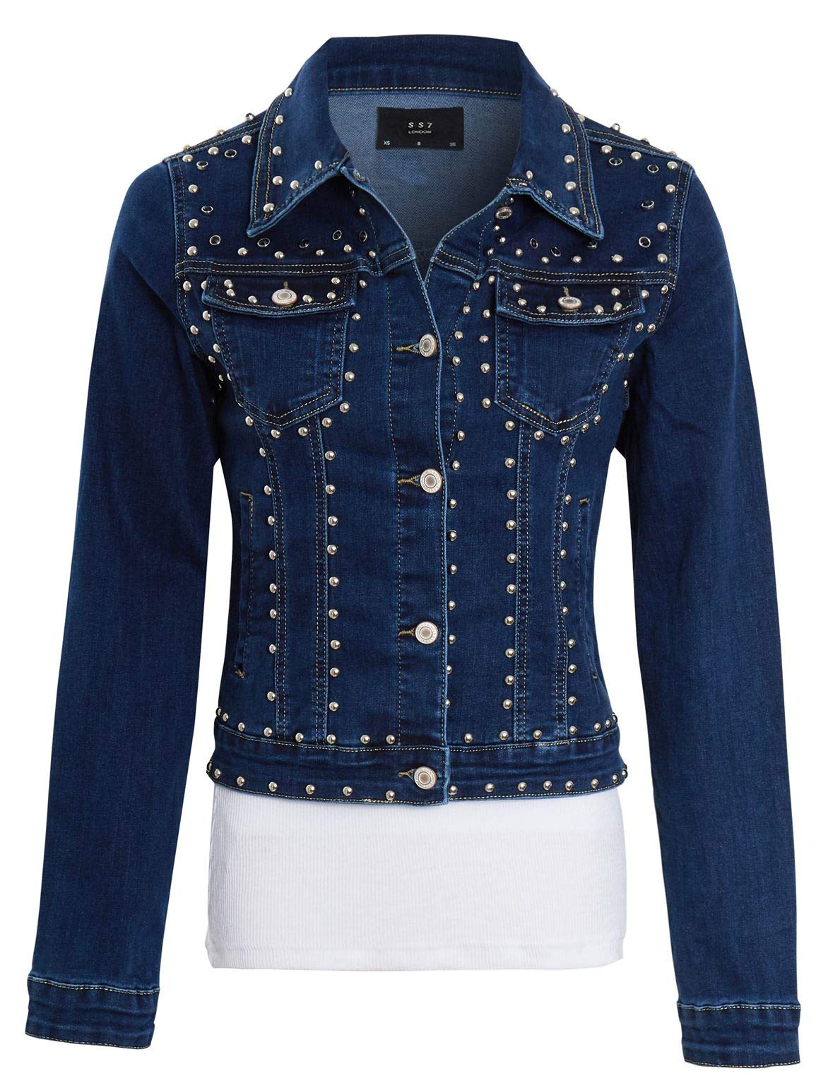 Ss7 Women's Indigo Stud Embellished Denim Jacket