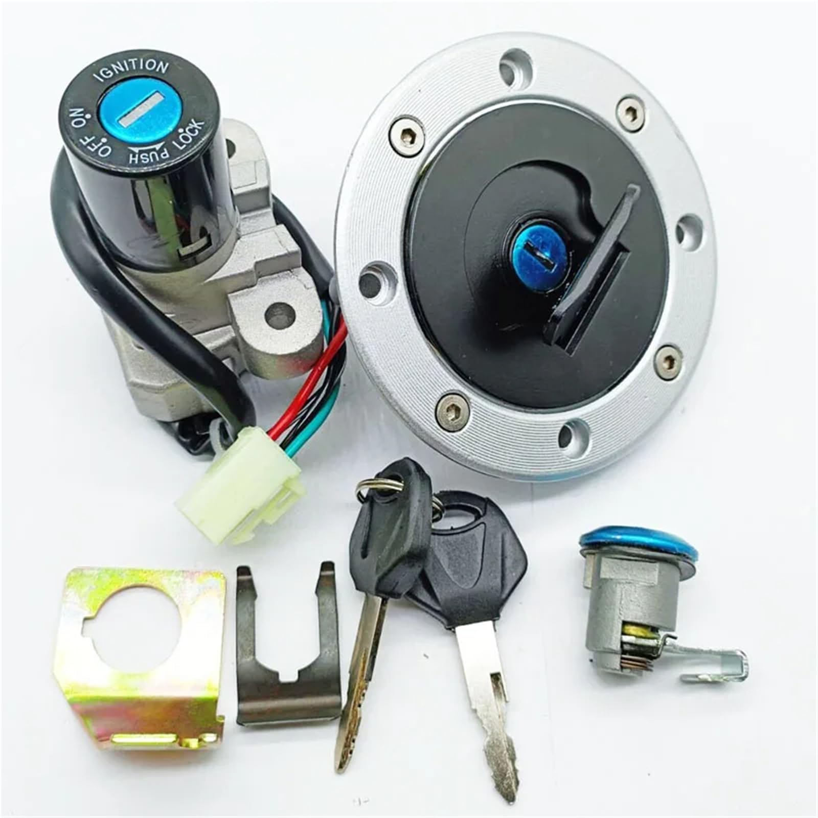 Moto Chiave Accensione Compatibile Con Suzuki Per GS500 2001-2012 Set Di Interruttori Di Accensione Per Motociclette Set Di Chiavi Di Blocco Per Interruttore Di Avviamento A Barilotto