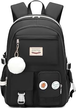 Spotted Tiger Girls Backpack Aesthetic Backpack for Teen Girl Cute School Bag Bookbag Anime School Backpacks for Girls Black