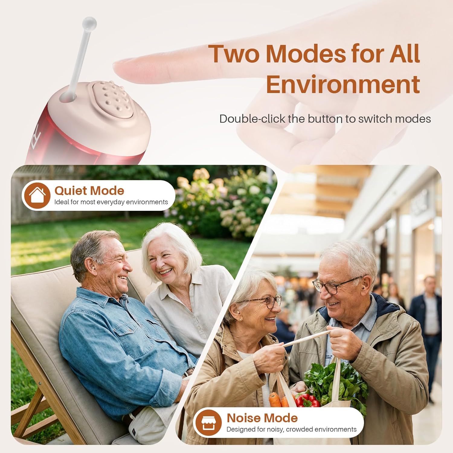 Hearing Aids for Seniors, Rechargeable OTC Hearing Aids for Adults with Charging Case, 80-Hour Battery Life, Super-Mini Invisible Design, Advanced Noise Reduction Technology (Dark Grey)