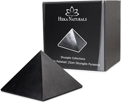 Shungite Pyramid Polished Natural Stone Chakra Crystal Healing Energy Karelia Russia