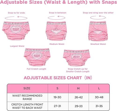 Miniatura 6 de Littleforbig Funda para pañales para adultos de tela impermeable reutilizable lavable ajustable - Blushing Baby M