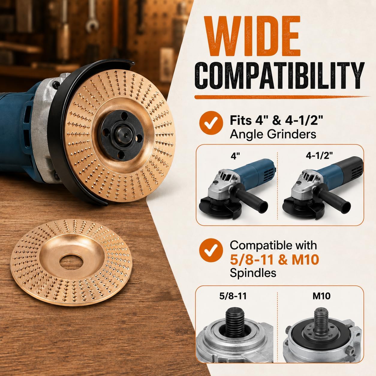 Tungsten Carbide Cutting Wheel, Angle Grinder Sanding Wood Carving Disc