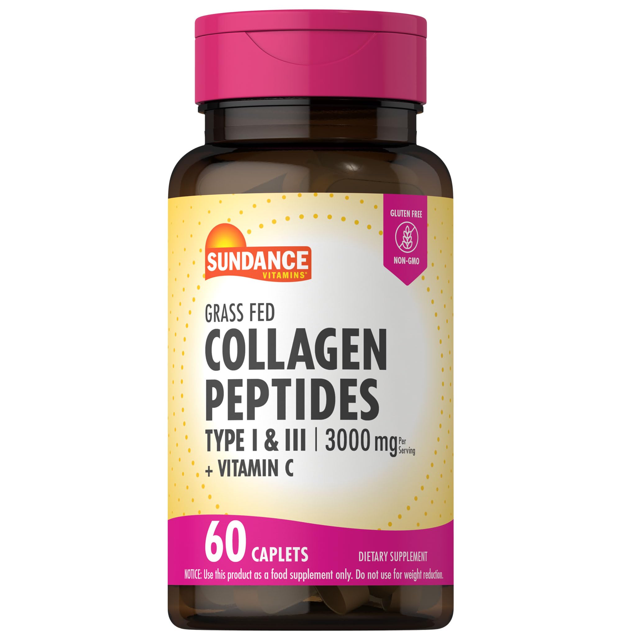 Sundance Collagen Peptides Pills | 3000mg | Type I & III with Vitamin C