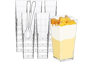 Eupako 3 oz Plastic Dessert Shooter Cups with Spoon & Lids