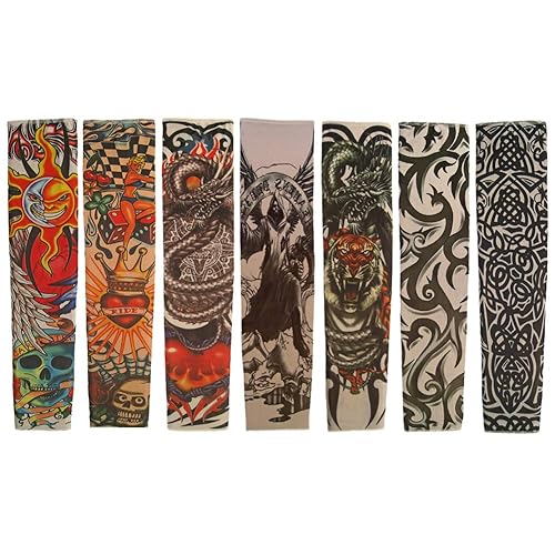 Miniatura 2 de Tattoo Sleeve Sol la luna cráneo  Roses  Party  Halloween Accesorios