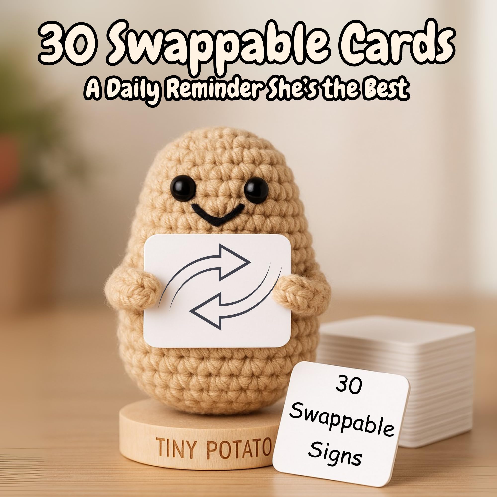 Mothers Day Niece Gift from Auntie, Uncle - Tiny Potato Crochet with 30 Cute Signs - Funny Birthday Gifts from Aunt or Uncle - Best Niece Ever Present Ideas for Mothers Day - Birthday Gift from Auntie