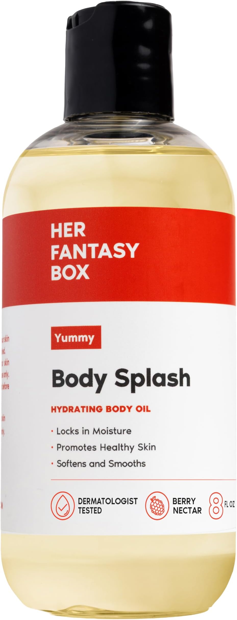 Her Fantasy Box Body Splash Hydrating Body Oil (Yummy) - Moisturizing, Non-Greasy Formula for Soft, Smooth Skin - All-Natural, Lightweight & Nourishing
