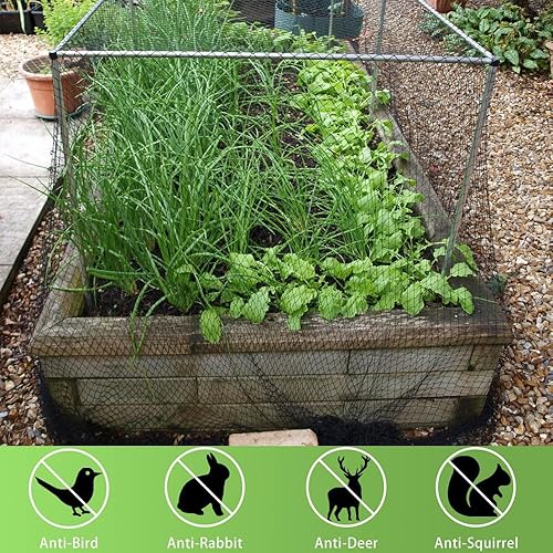 Miniatura 5 de JUNKOGO Red para pájaros de 7.5 x 65 pies, malla tejida para proteger plantas, árboles frutales, verduras contra pájaros, ciervos, ardillas, conejos