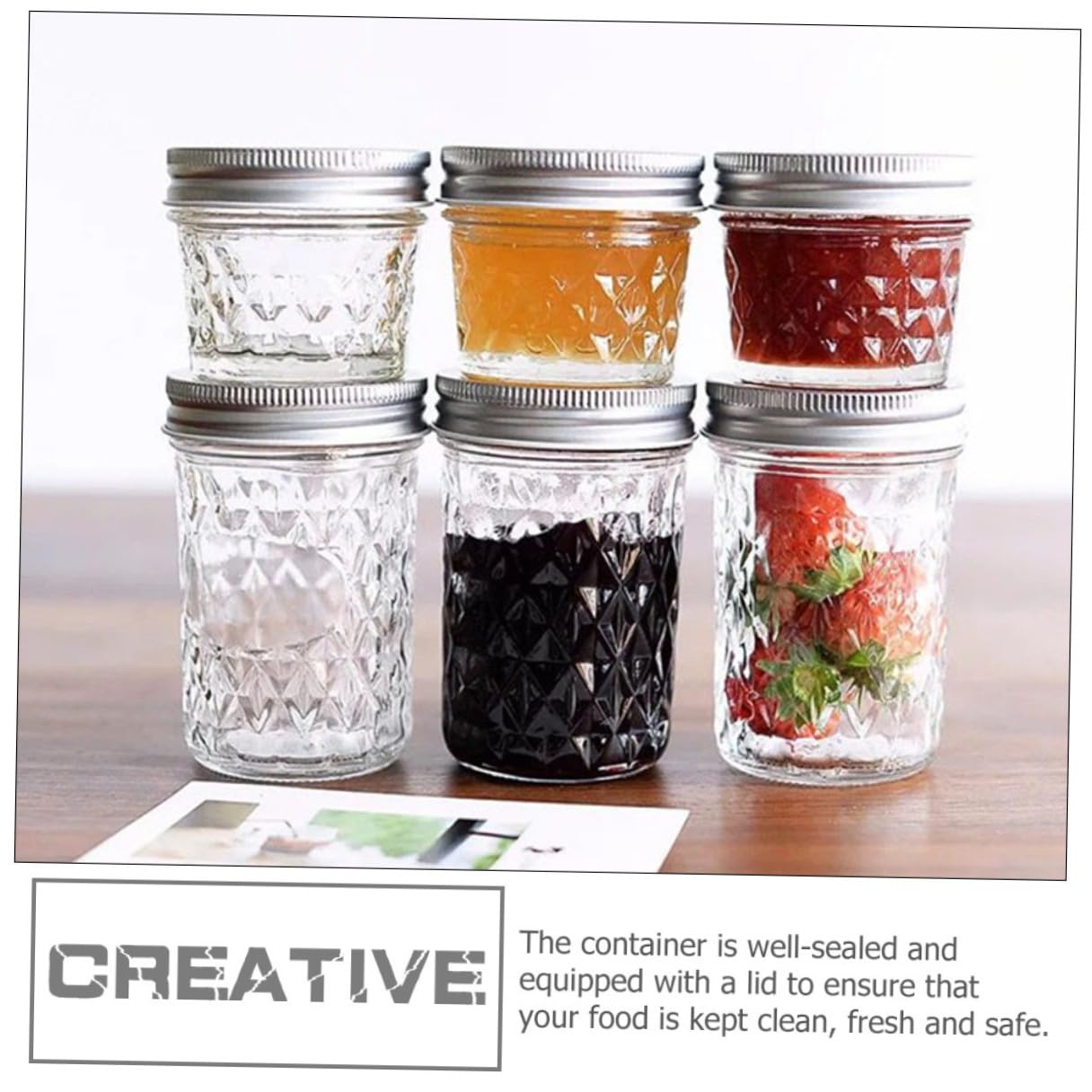 8stücke Kleine Honiggläser Transparent Glas Marmeladengläser mit Deckel für Lebensmittel Befüllen und Reinigen Geeignet für Verschiedene Anlässe