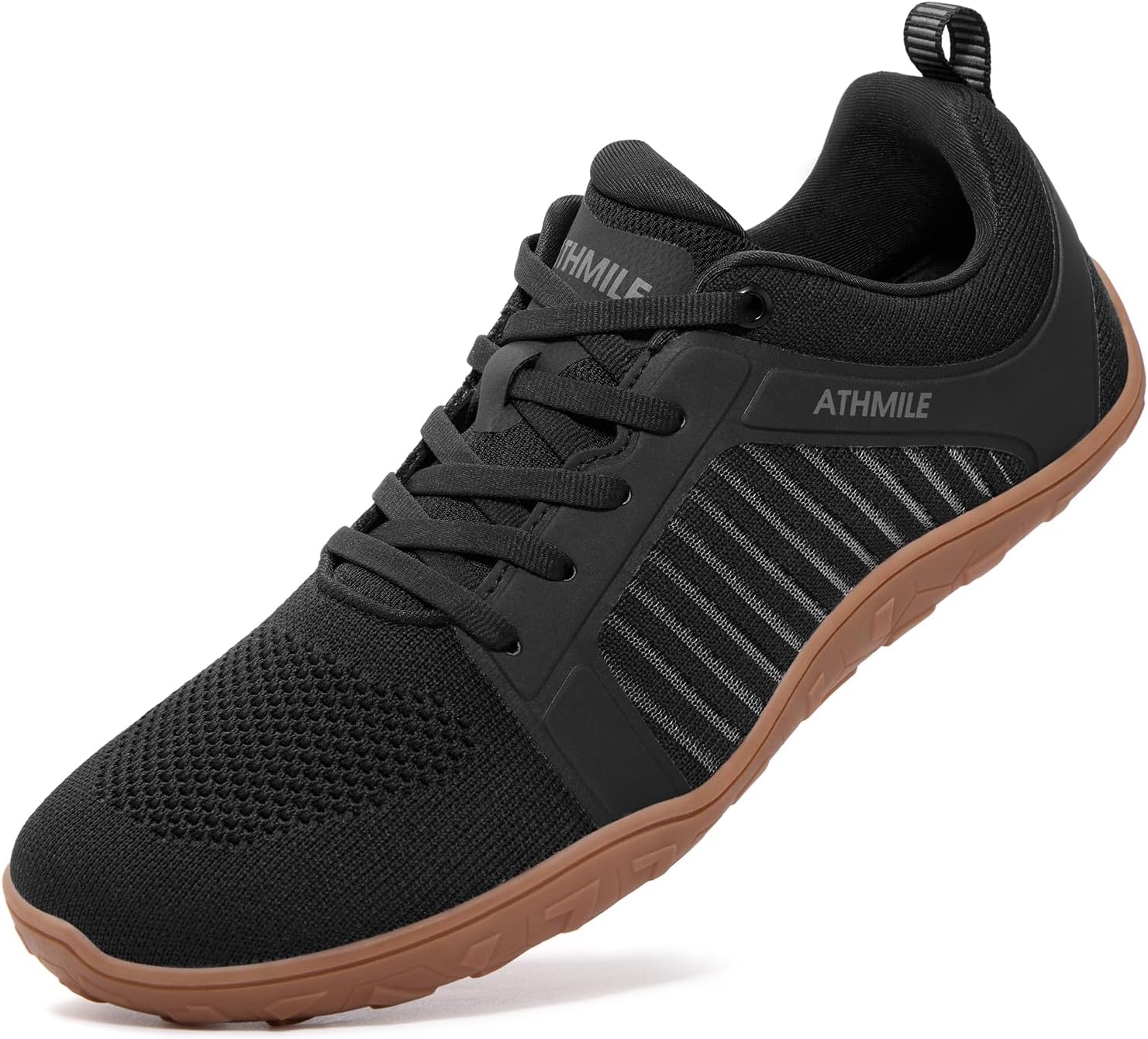 ATHMILE Men's Barefoot Shoes Wide Toe Box Trail Running Walking Shoes Zero-Drop Sole Lightweight Grounding Minimalist Sneakers Athletic Training Lifting Shoes for Gym Hiking Workout Cycling
