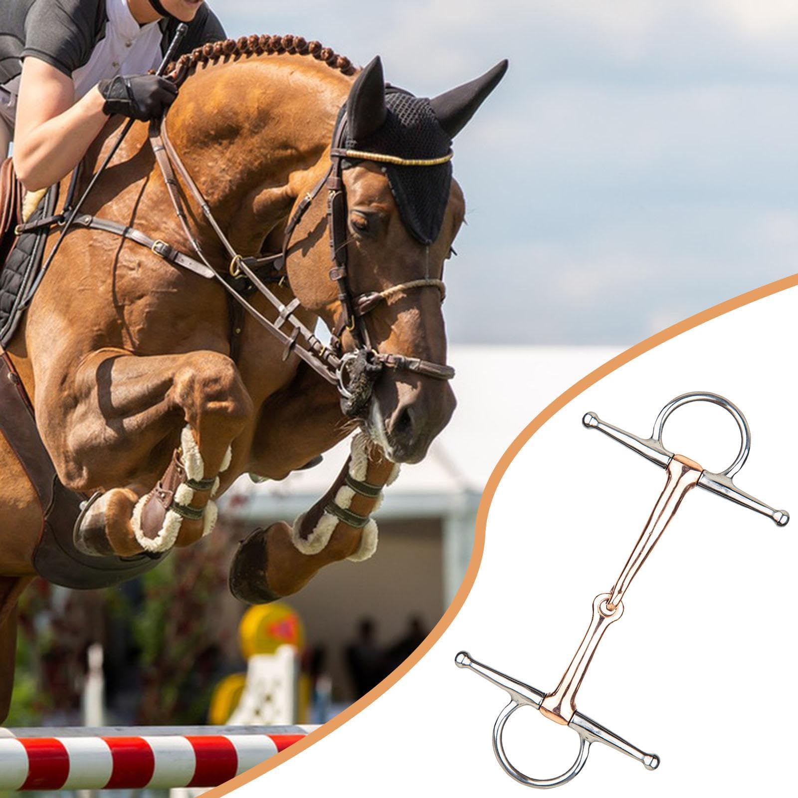 Fenteer Horse bit Snaffle de Metal con Boca Forma H para Caballo Elaborado en Acero Inoxidable Adecuado para Monta Entrenamiento Regalo Decoración14.2cm