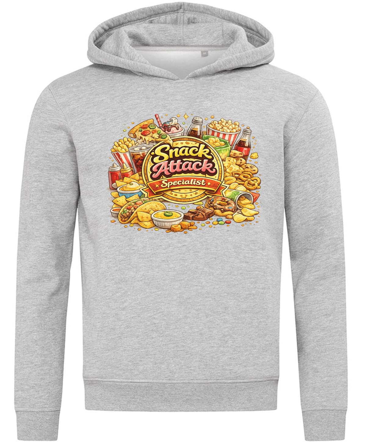 Pyszny asortyment popularnych przekąsek bluza z kapturem bluza z kapturem mieszanka bawełny szara