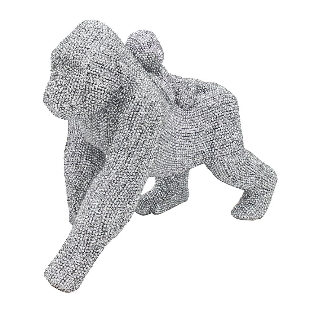 Lesser & Pavey Silver Art Bling Gorilla And Baby