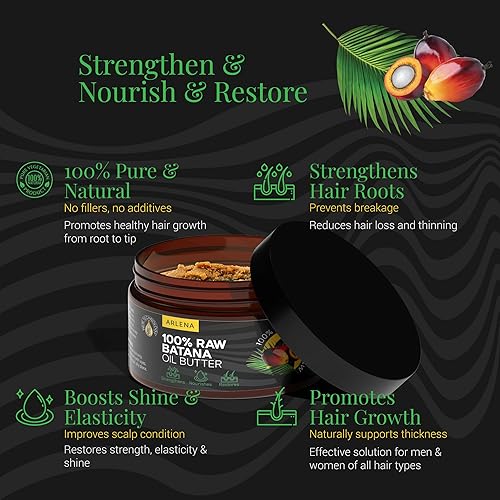 Miniatura 2 de ARLENA Mantequilla de aceite de batana 100% cruda Mantequilla natural sin refinar para el crecimiento del cabello para el cuero cabelludo,