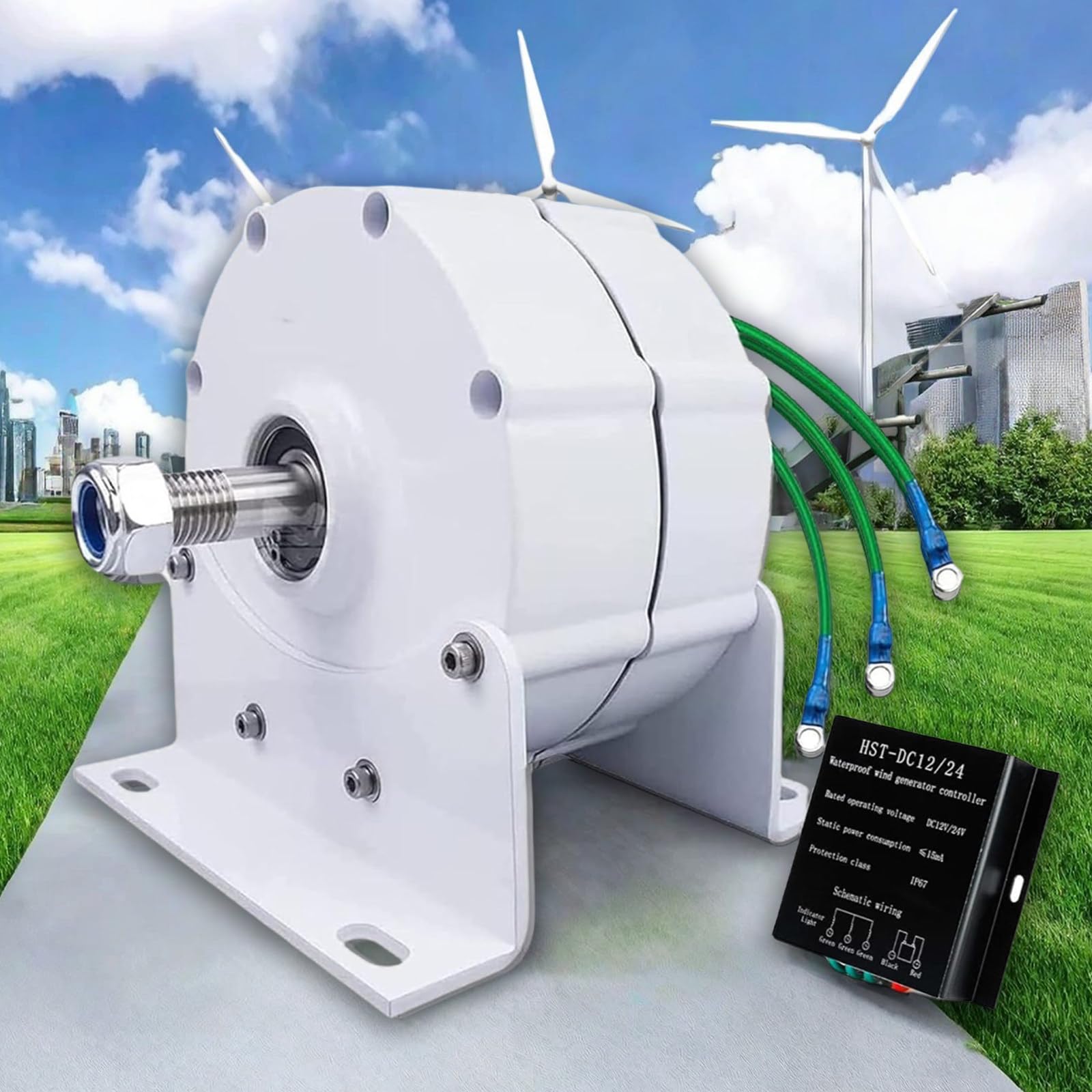 Generatore a Magneti Permanenti 10000W/12000W Dinamo 12V 24V 48V 120V 220V Generatore Elettrico Trifase Uso Dell'alternatore CA per Turbina eolica ad Acqua,12000W-220V