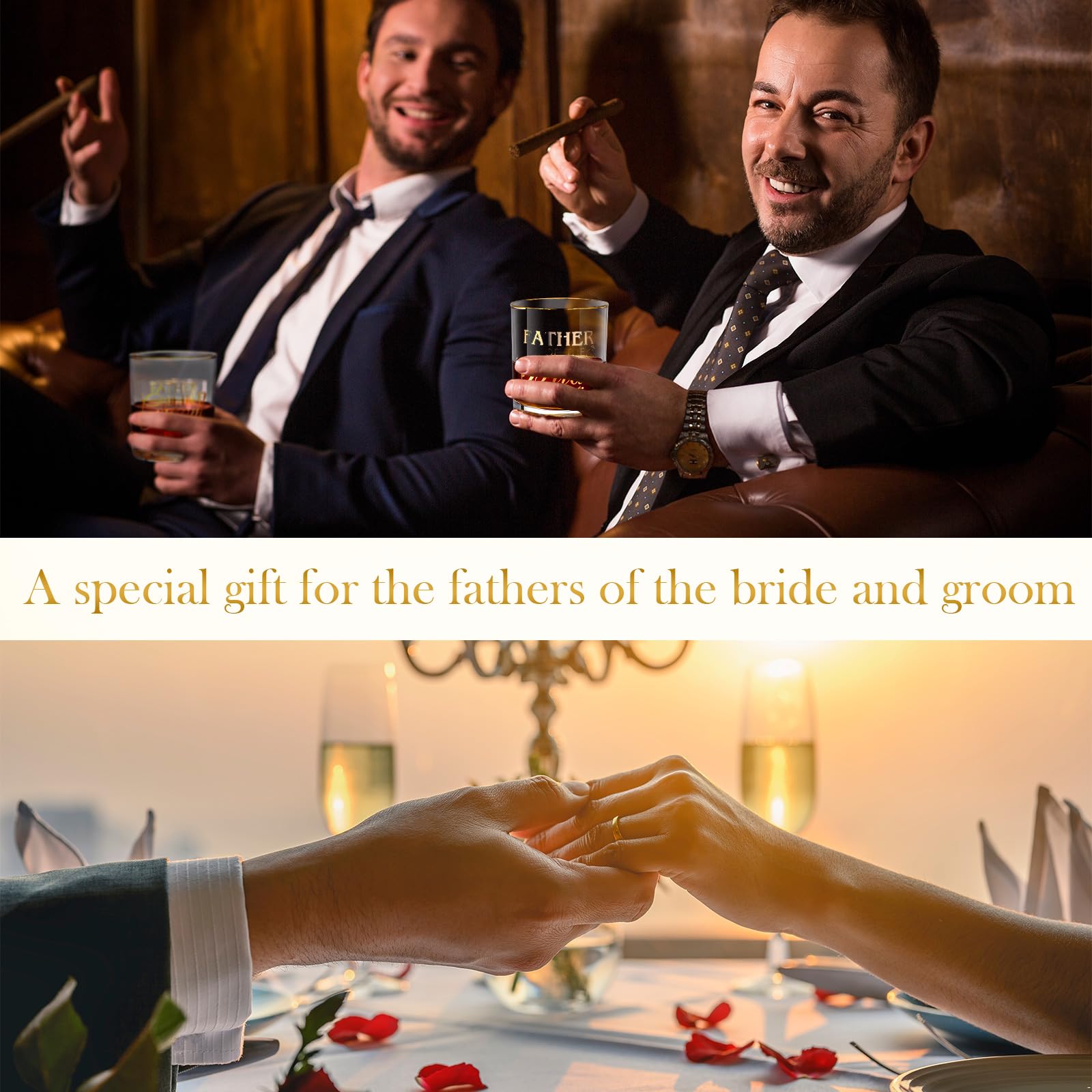 2 vasos de whisky para padre de la novia y el novio de 10 onzas, regalo de boda, propuesta de boda, regalo de compromiso para padre y papá