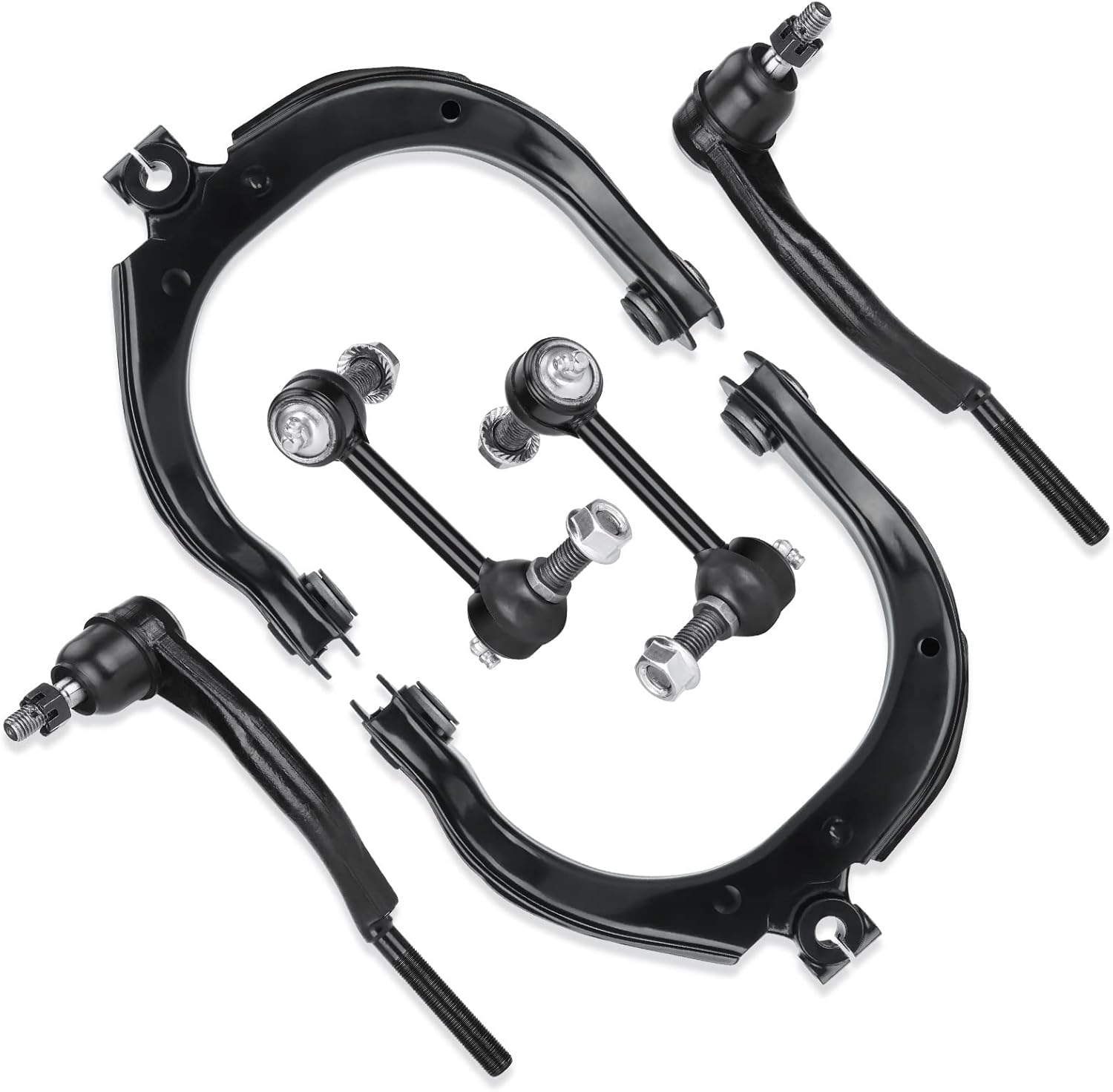 Front Upper Control Arms Assembly Passenger Driver Side with Upper Lower Ball Joint Suspension Kit for Buick Rainier 2004-2007 for Chevrolet SSR Trailblazer EXT for GMC Envoy XL XUV for Isuzu Ascender