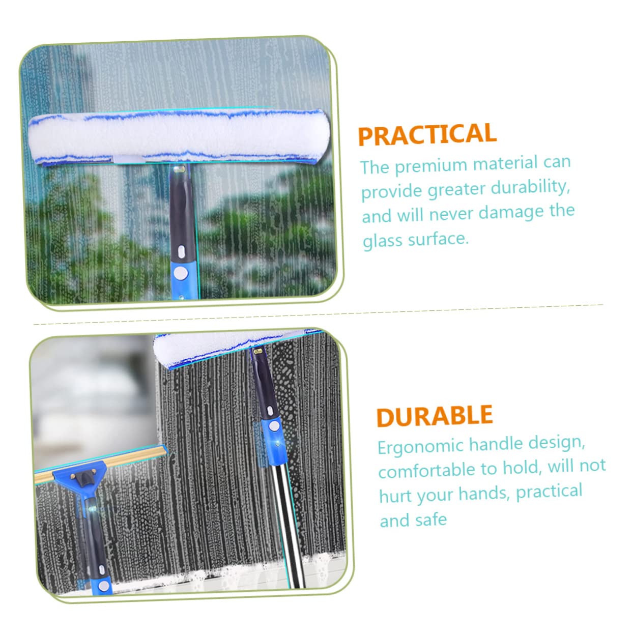Escobilla de Goma Extensible Ligera y Fácil de Usar Varios Estilos con Estropajo de Microfibra para Limpieza de Ventanas y Parabrisas de Coche para Baño y Ducha