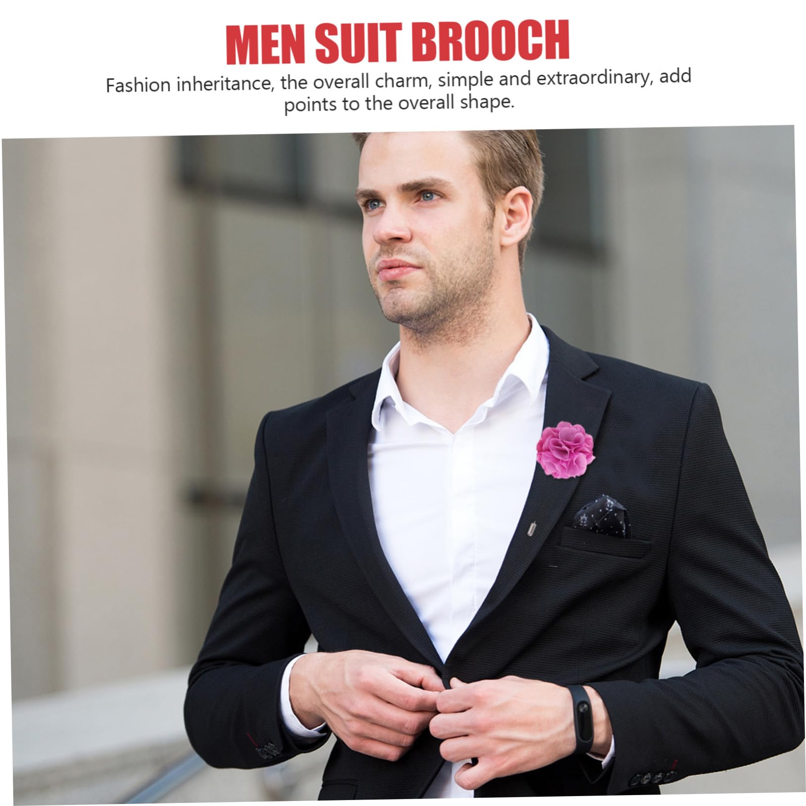 FRCOLOR Korsage Kleiden Blumen Mantelnadeln Für Männer Ornament Ansteckblume Trendy Boutonniere Für Männerhochzeit Kragen Revers Brosche Smoking Lange Metallnadel (kupfer)