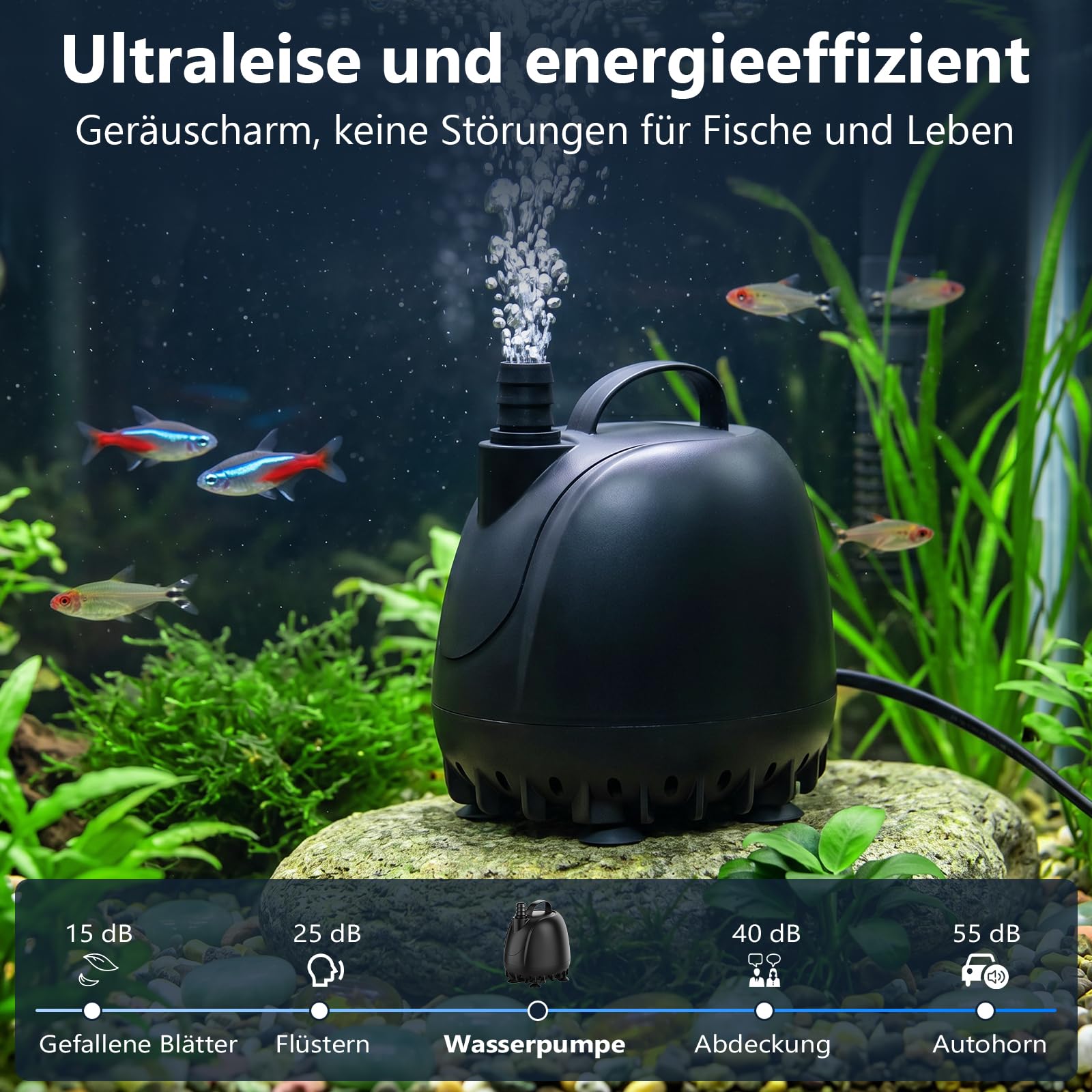 hygger Pompe à Eau Submersible 100W 4000L/H Ultra Silencieuse Pomp Fontaine