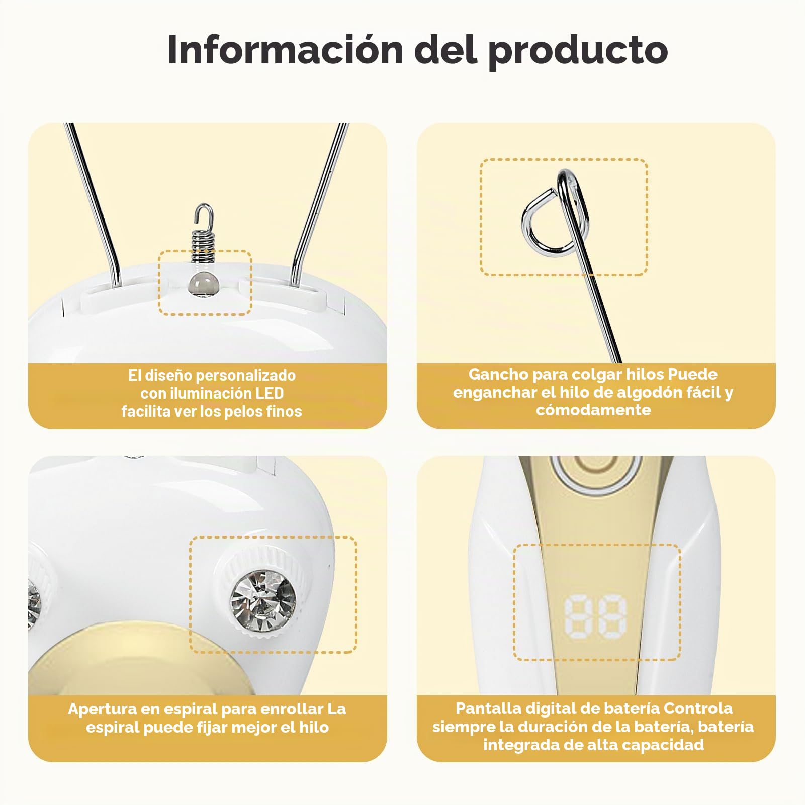 Depiladora eléctrica para mujer depiladora de rosca eléctrica depiladora facial para mujeres enhebrador físico depiladora para mujer depiladora facial para brazos y piernas (dorado)