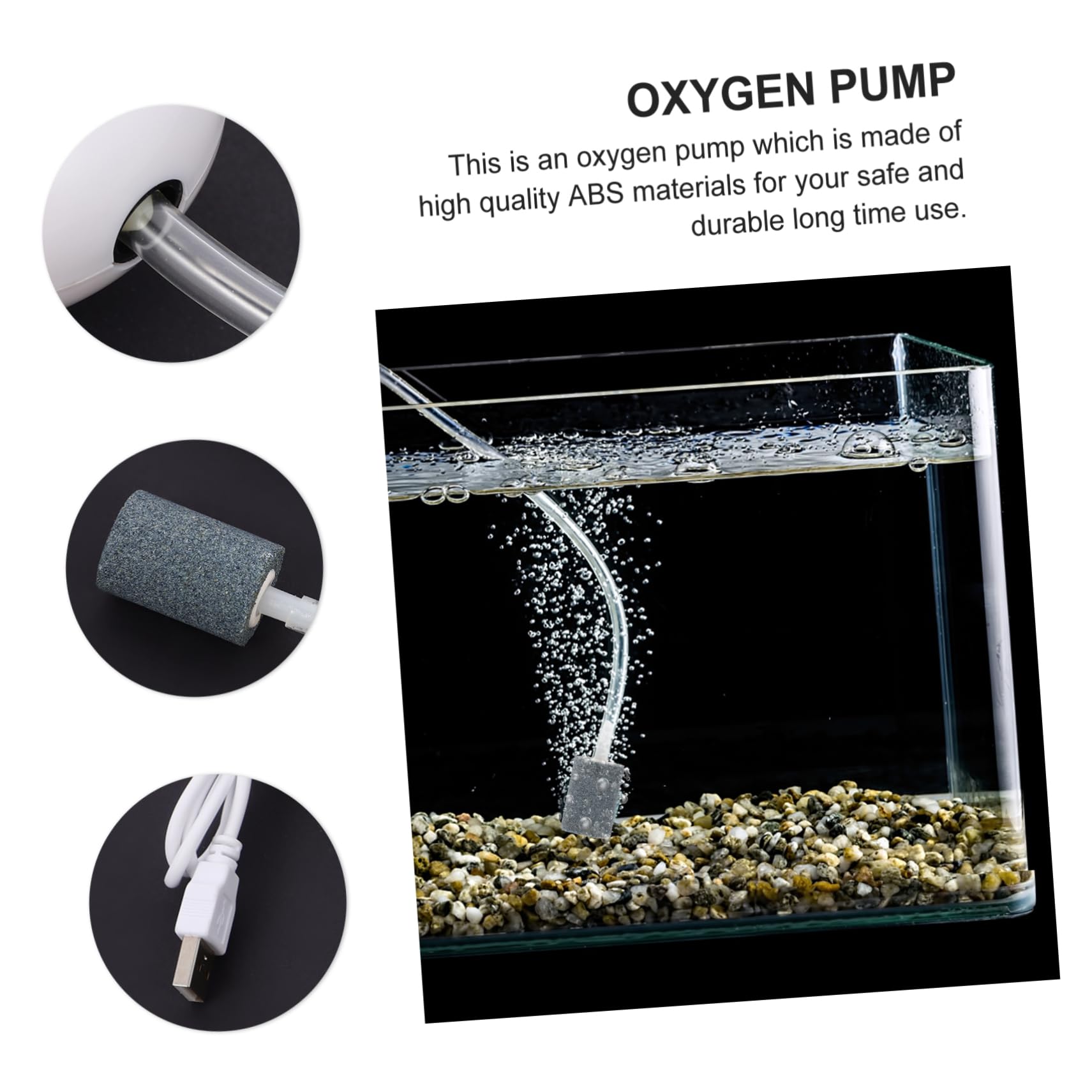 FRCOLOR 3 Uds Bomba De Oxígeno USB Aireador De Tanque Bomba De Tanque De Peces De Acuario Bomba De Gas Oxigenador De Tanque Aireador De Tanque De Peces Tanque De Oxígeno USB Bomba De