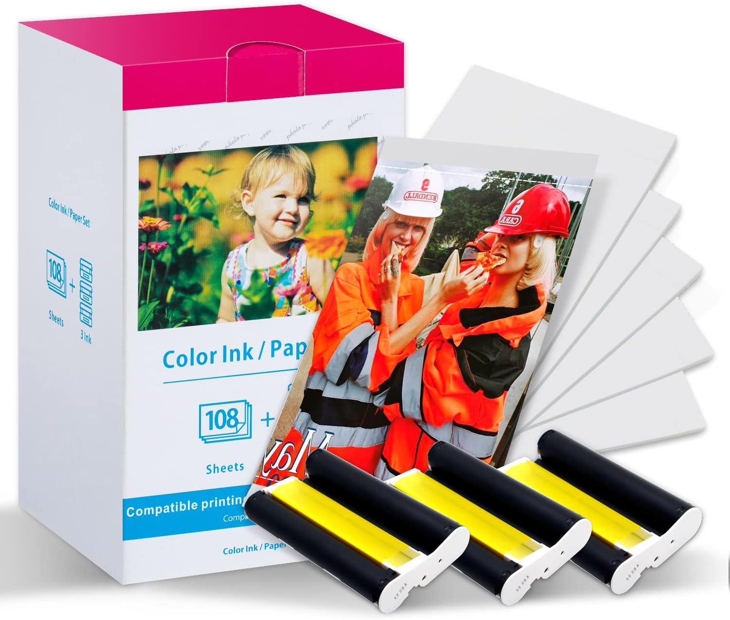 2 Pack Compatible Canon Selphy CP1300 Ink and Paper KP