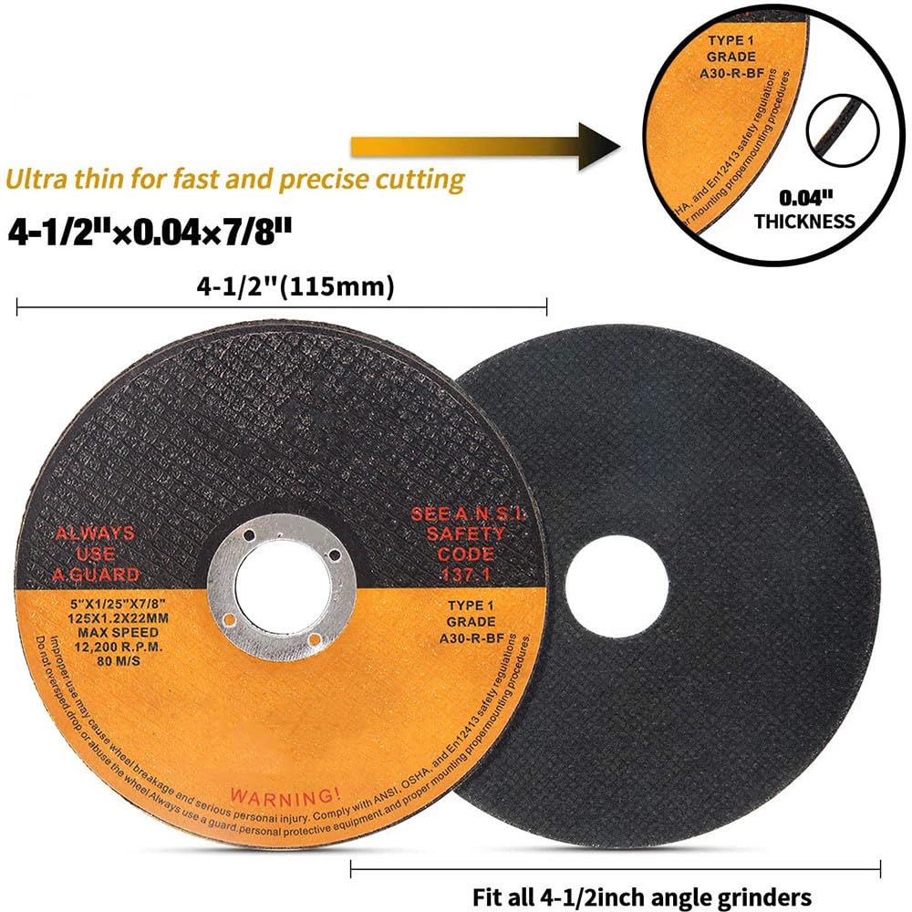 125mm Metalowa tarcza tnąca 5" Fiber Cutter Wzmocniona żywicą Tarcza tarczowa do szlifierek kątowych Narzędzia ścierne 1-50 szt., 30 szt., 125 mm