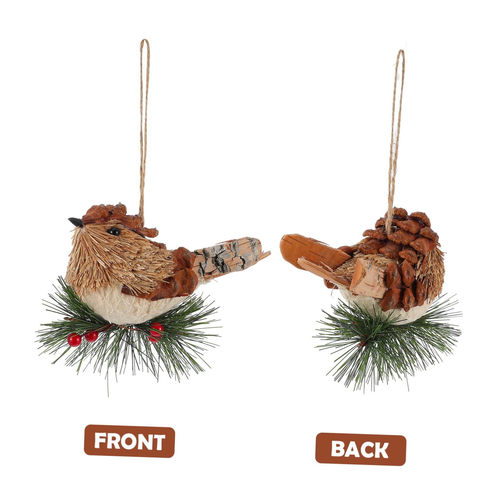 Alipis 4 Pz Ciondolo Uccellino Di Paglia Bolle 'albero Di Natale Ciondolo Da Appendere All'albero Di Natale Finto Di Pendente ' Di Paglia Di Legno