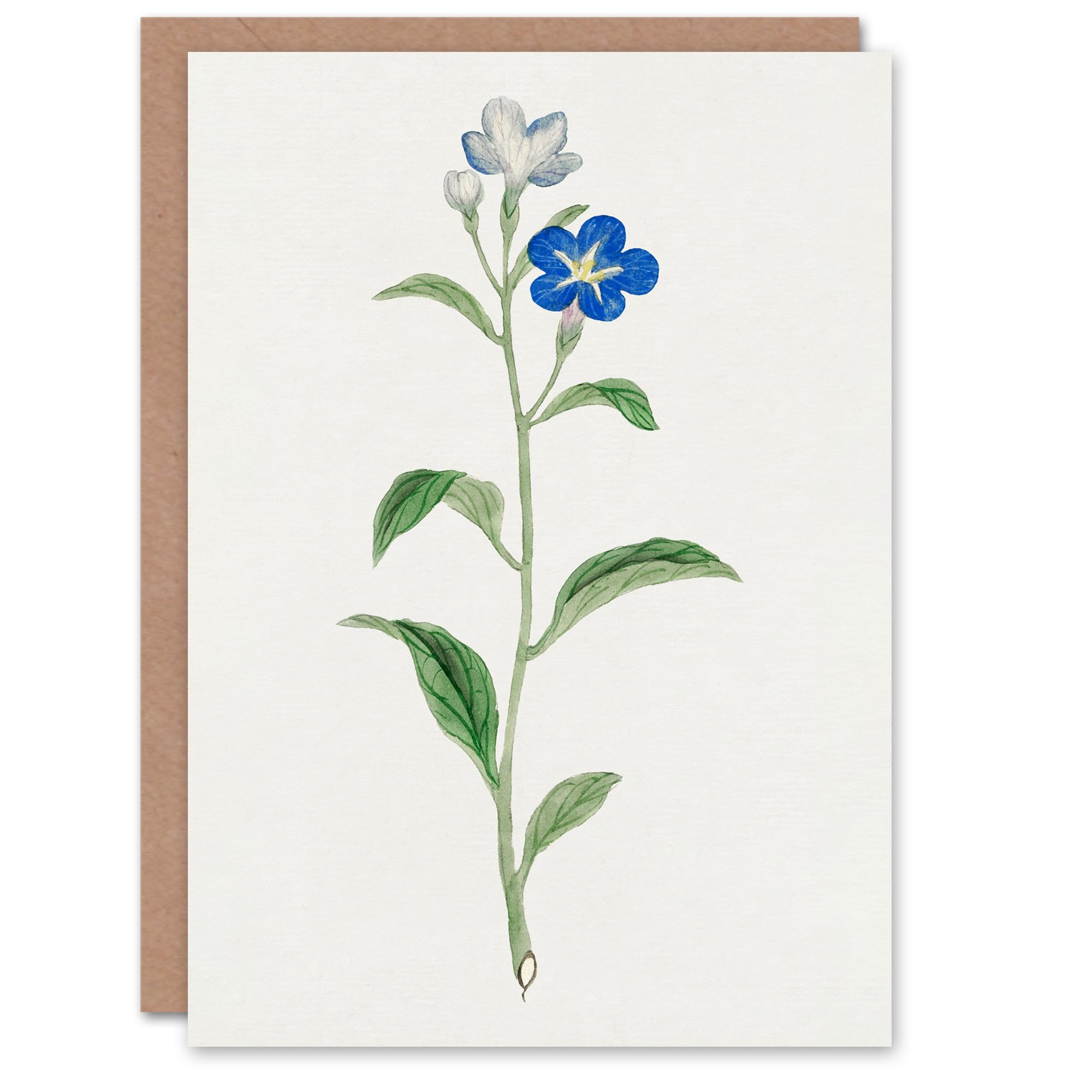 Artery8 Vintage Japanese Botanical Art Card Blue Flower