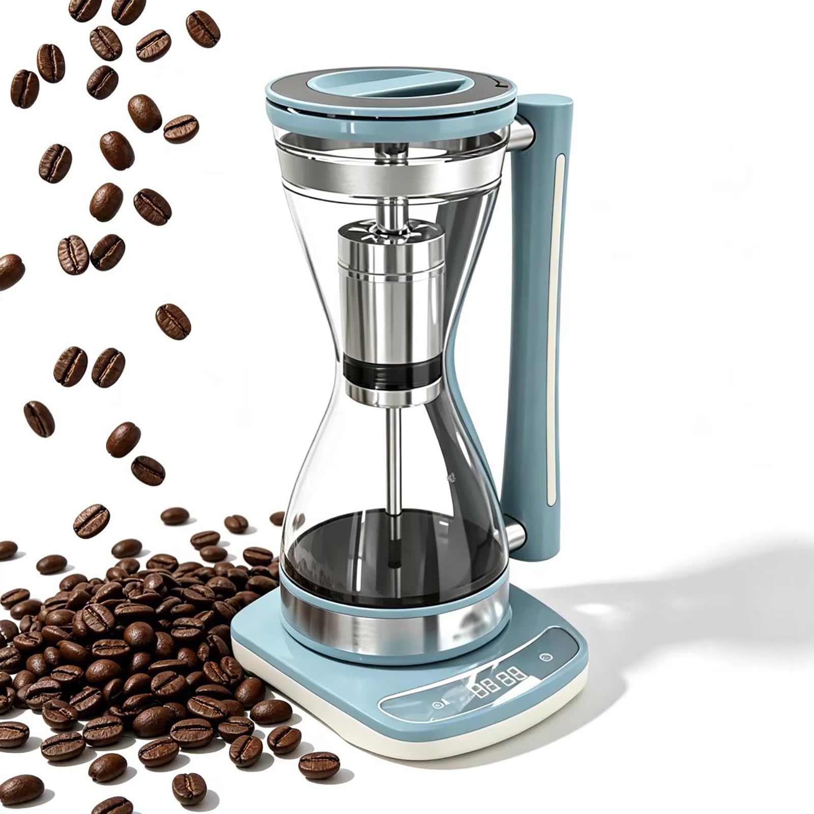 Yzhyyds Macaron Color Syphon Vacuum Coffee Maker, 240Ml Glass Syphon Coffee Pot