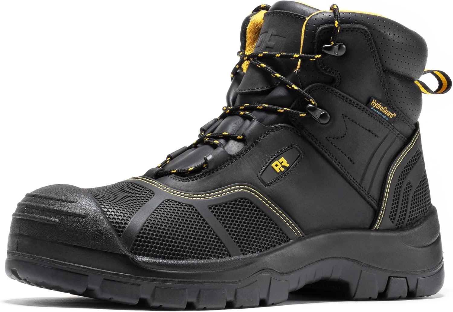 ROCKROOSTER Wood Land - Men's Composite Toe Work Boots in Oiled Crazy Horse Leather, Waterproof (HYDROGUARD), Comfort PORON XRD Insole, Slip Resistant Rubber Outsole AK663