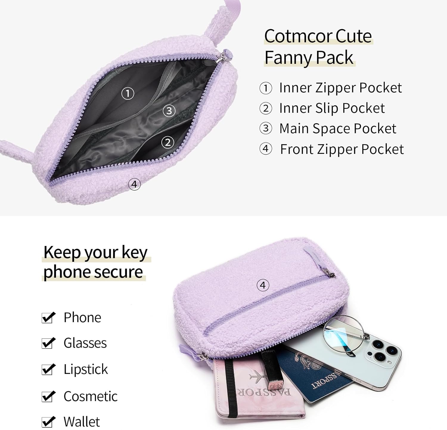 Fanny Pack Teens Easter Basket Stuffers for Kids: Birthday Gift for 5 6 7 8 9 10 11 12 Year Old Teen Girls, Preppy Cute Trendy Stuff Colorblock Crossbody Bag Adjustable Belt Bags for Travel - Image 7