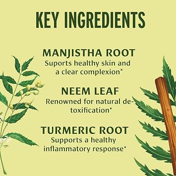 Banyan Botanicals Organic Blood CleanseClear Skin Supplement with Neem & ManjisthaNatural Liver Detox & Lymphatic DrainageInternal Skin Purifier & Circulation Support90 TabletsUSDA Organic*