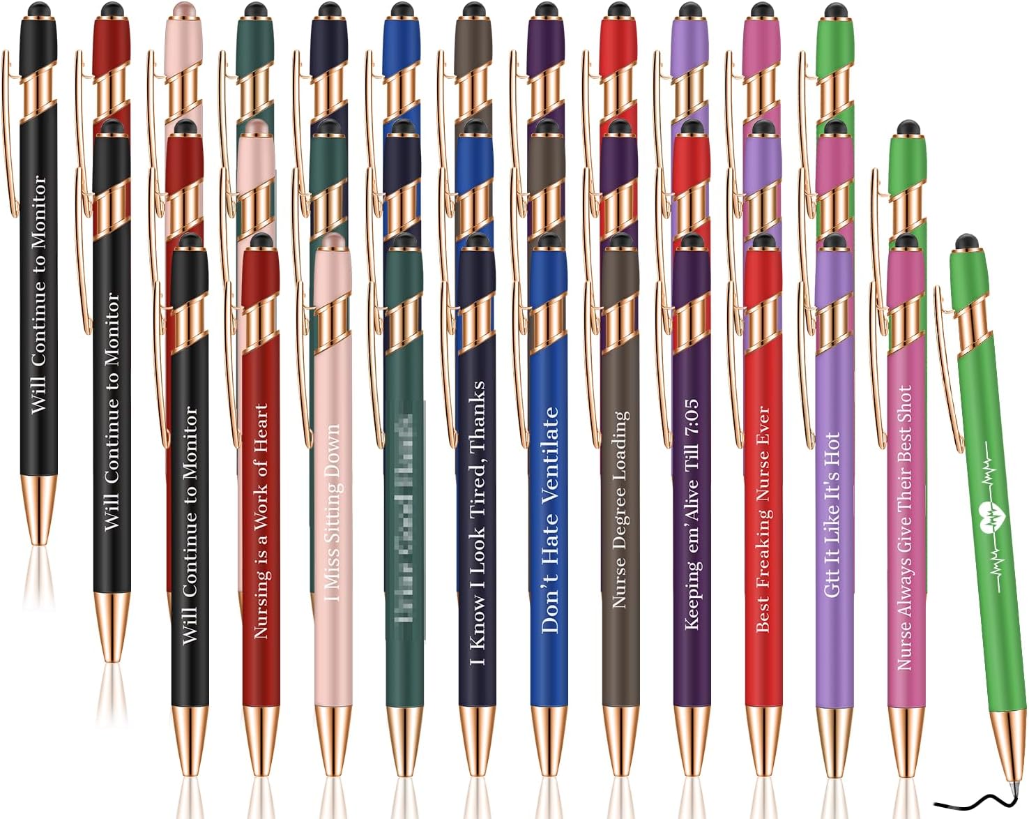 Nurse Gift Pens,36 Pcs Super Cute Saying Pen for Staff Coworkers Friends Graduated Nursing Students Daughter Sons on Nurses week Nurse's day (Style 1-40)