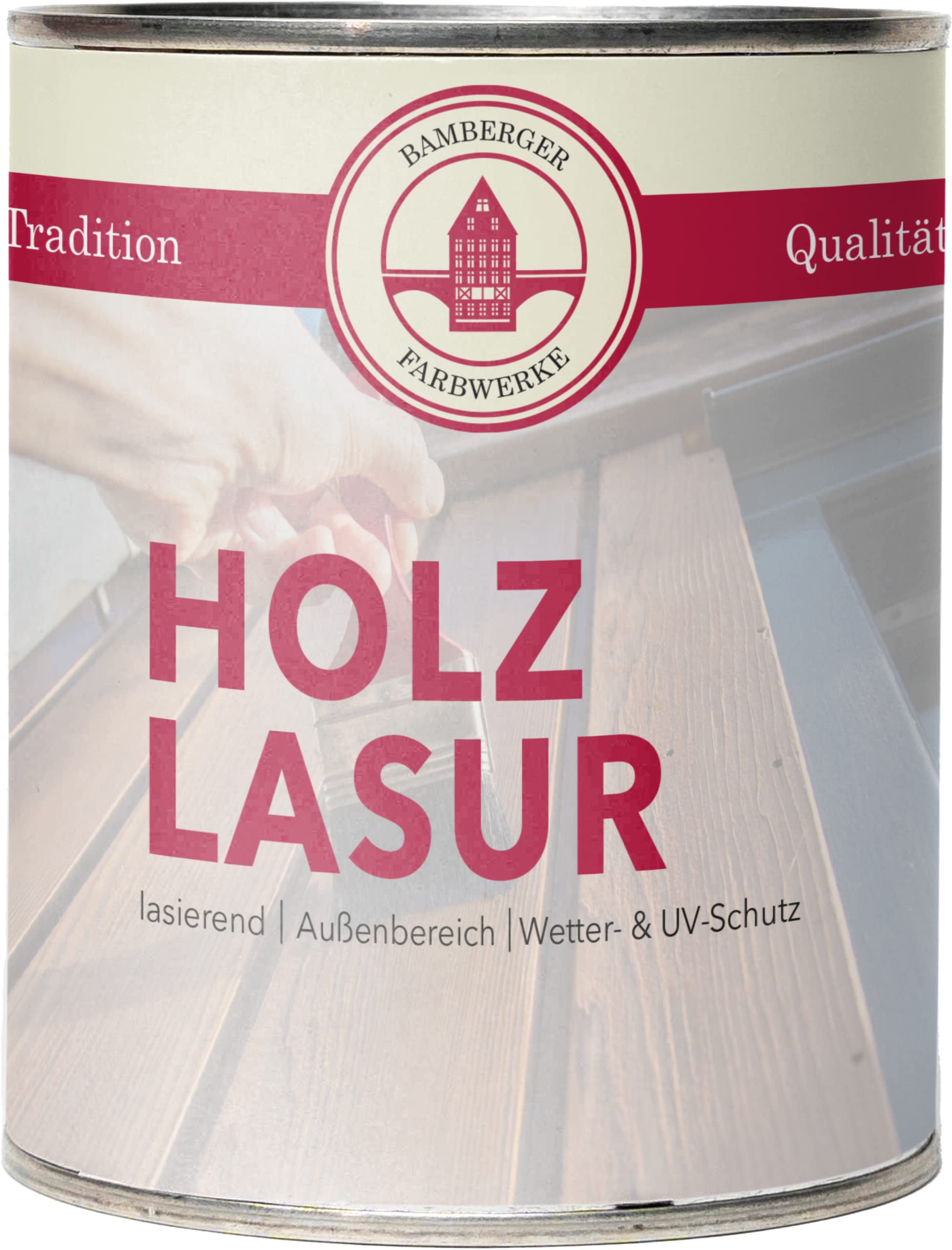 Holzlasur Matt für Innen & Außen, wetterfest, Holzschutz (Schwedenrot, 750ml)