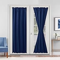 Vista 59 de Hiasan Cortinas francesas para puerta de privacidad, cortina frontal semitransparente con bolsillo para barra para ventana de puerta, 1 panel