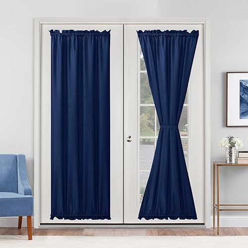 Miniatura 191 de Hiasan Cortinas para ventana de puerta delantera, bolsillo para barra, cortina de privacidad semitransparente para puerta francesa, 1 panel