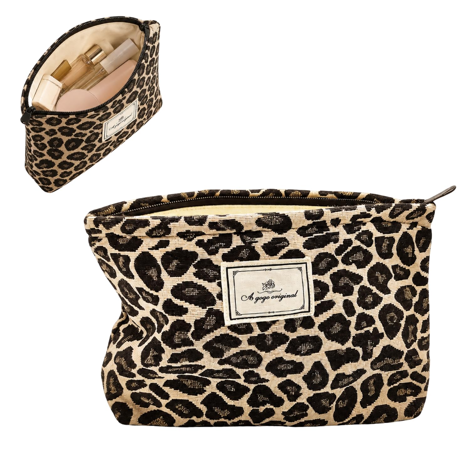 BendJoy Cosmetic Bag for Women, Leopard Print Thickened Large Capacity Travel Toiletry Storage Pouch, Portable Makeup Organizer Bag, Makeup Pouch for Women for Outdoor and Travel use-image-36