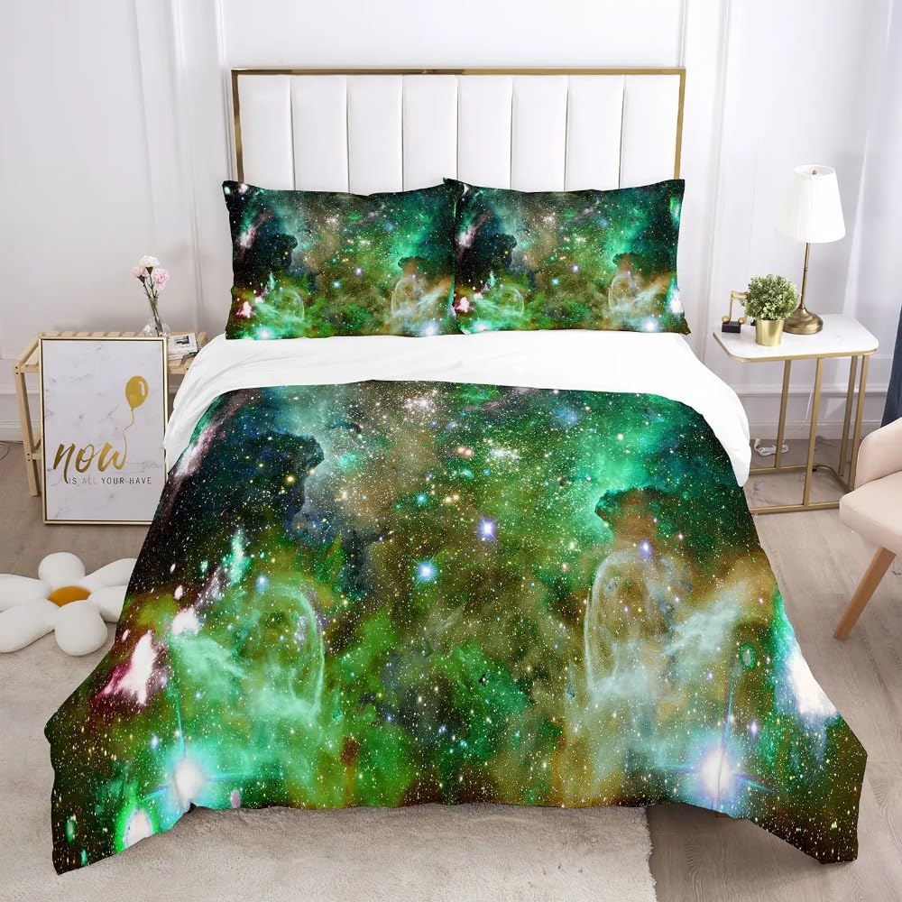 Parure de lit univers 3D King Size en microfibre avec housse de couette zippée CO-07