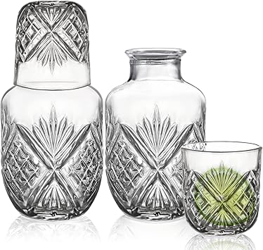 Suwimut 4 Pieces Bedside Water Carafe and Glass Set