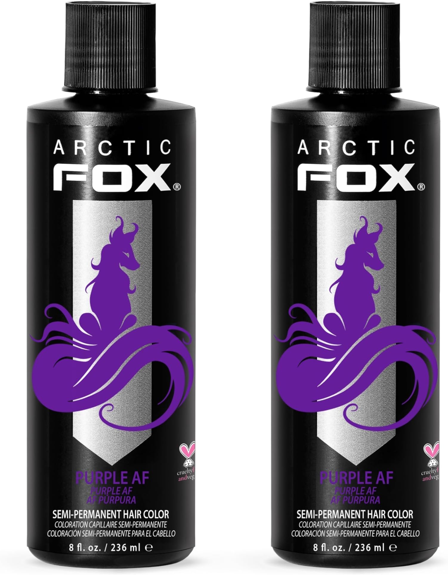 Semi-Permanent Hair Dye, Vegan & Cruelty-Free, Conditioning, Ammonia-Free, Long Lasting, Purple AF, For All Hair Types, 8 Fl Oz (Pack of 2)