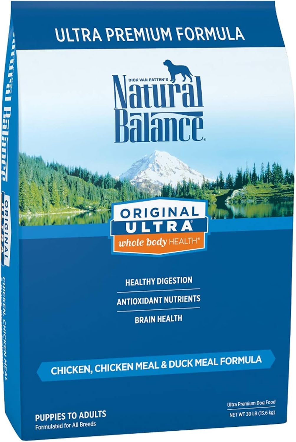 Natural Balance Original Ultra Dog Food, Chicken, Chicken Meal & Duck Meal Formula, 30 Pound Bag