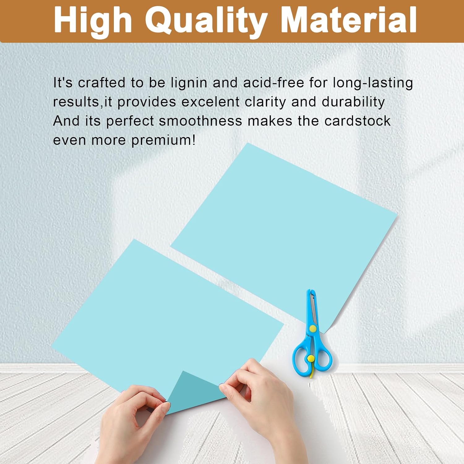 Silunkia 120 Sheets Light Blue Cardstock 8.5 x 11 Craft Paper, 250gsm/92lb Heavyweight Paper Card stock for DIY Cards Making, Wedding Invitations, Birthday Decorations, Menus