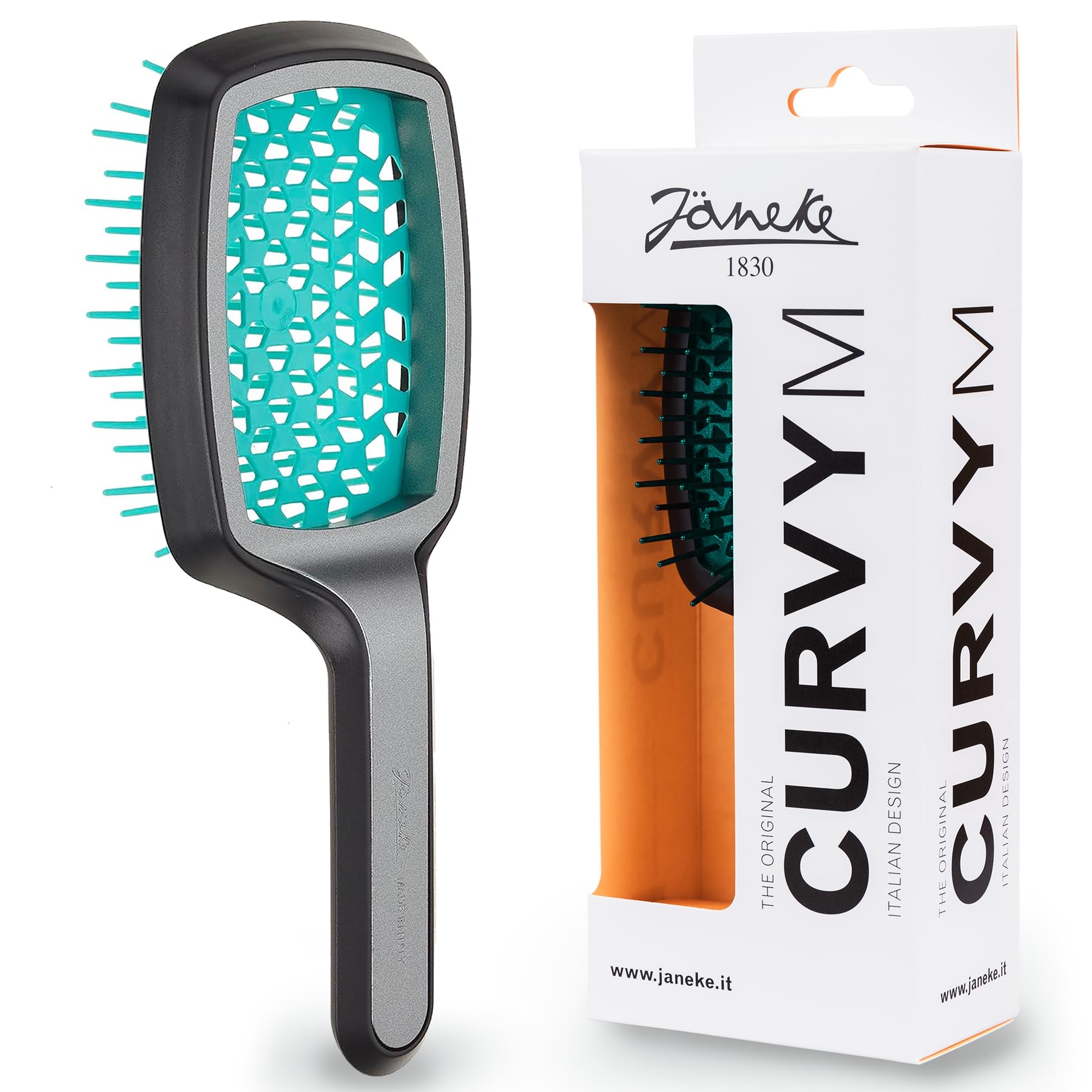 Amazon.com : Janeke Curvy Hair Brush with Ergonomic Handle