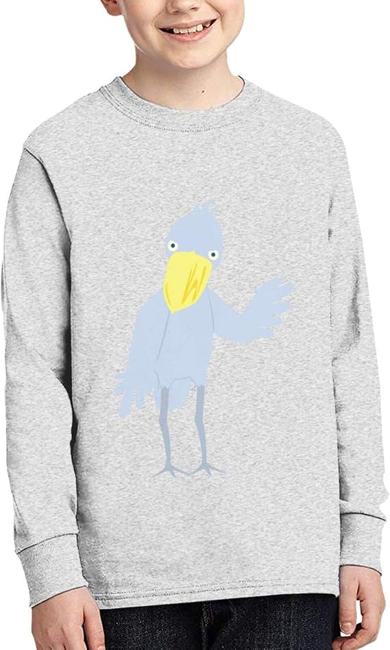 Amazon Co Jp 長袖tシャツ ハシビロコウ Tシャツ ロンt ティーシャツ キッズ ジュニア 学生 児童 子供服 ボーイズ 男の子 長袖 クルーネック プリント ロゴ おしゃれ かわいい トレーニング ウェア 春秋 吸汗速乾 カジュアル トップス ファッション