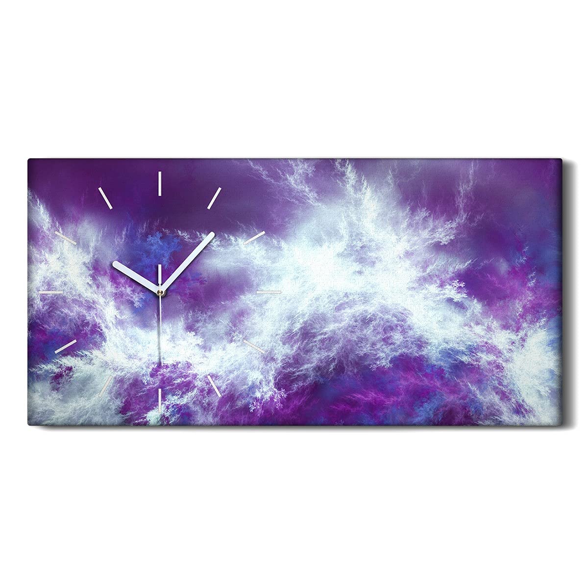 Horloge silencieuse sans tic tac déco moderne nuages violets