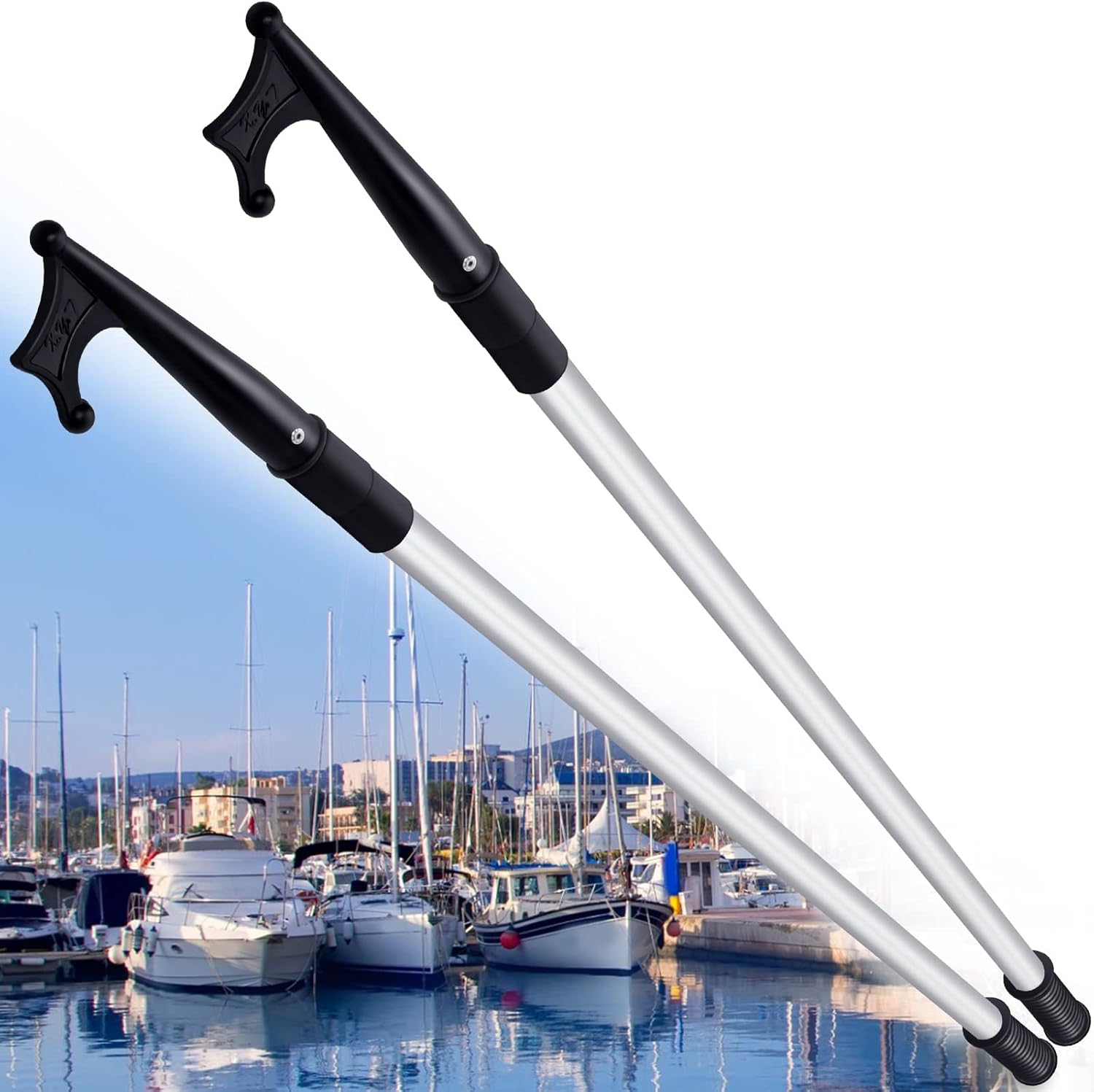 2 Pcs Telescoping Boat Hook Sturdy Aluminum Pole Scratch
